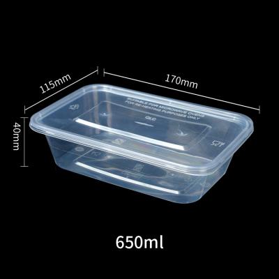 650ml disposable plastic packaging box