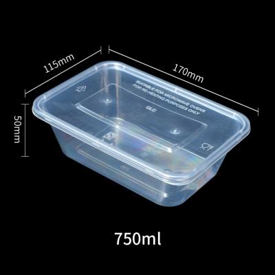 750ml disposable plastic packaging box