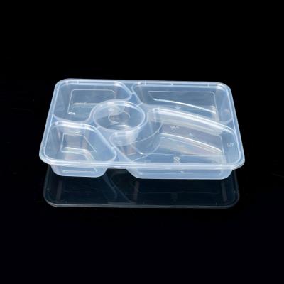 Disposable 658 five-compartment plastic food container