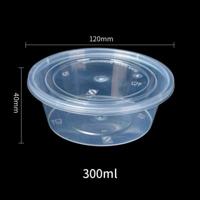 300ml round disposable plastic food packing box